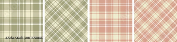 Fototapeta flannel pattern set.checkered shirt,skirt fabric texture background.