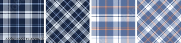 Fototapeta flannel pattern set.checkered shirt,skirt fabric texture background.