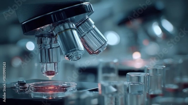 Obraz Sophisticated microscopic analysis and scientific exploration in laboratory