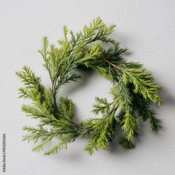 Obraz Minimal Evergreen Wreath Isolated