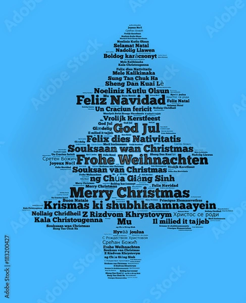 Obraz Merry Christmas in different languages