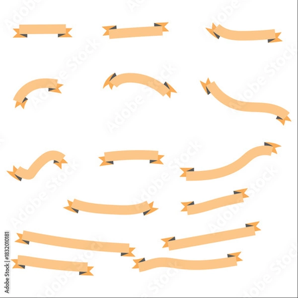 Obraz set of banners with ribbons