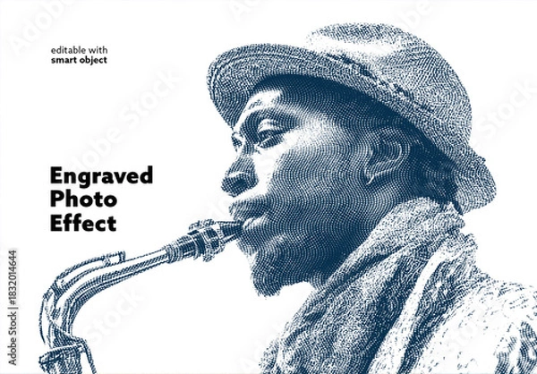 Fototapeta Engraved Photo Effect