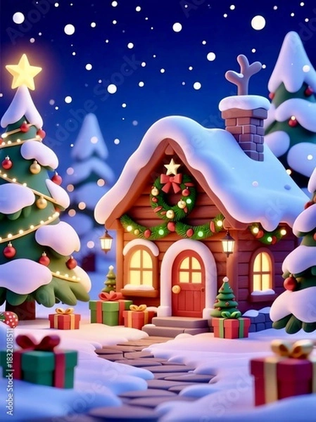 Obraz christmas tree with gifts