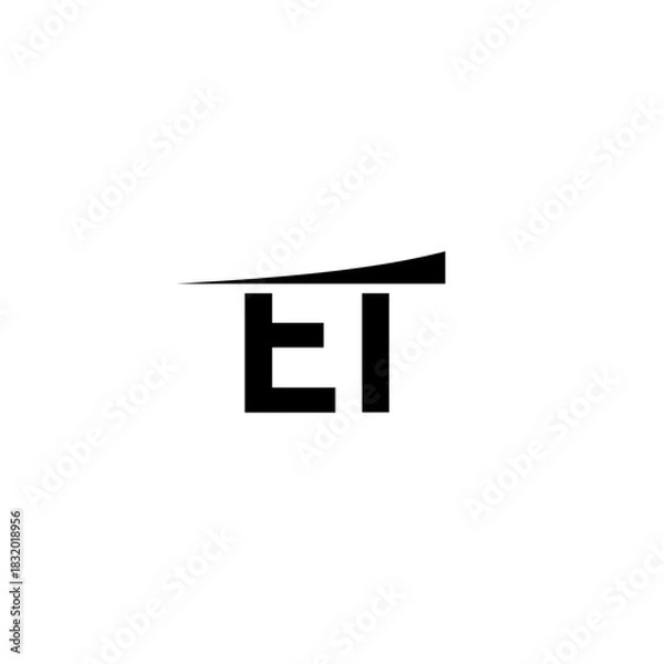 Fototapeta letter ET initial logo icon vector template