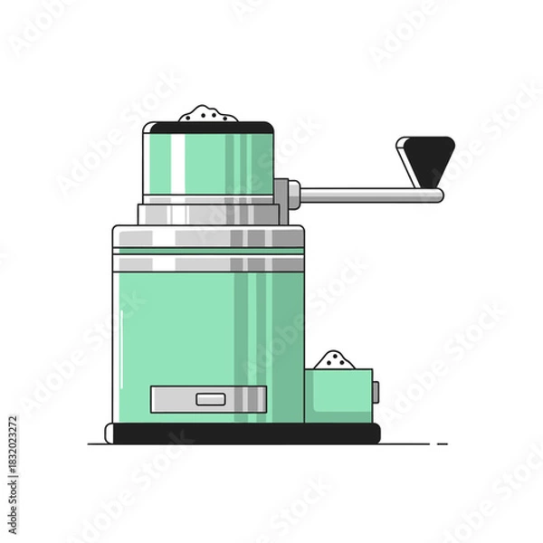 Fototapeta Stylish mint green appliance illustration showcasing retro design elements and culinary function