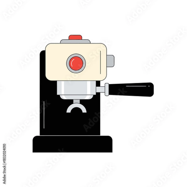 Fototapeta Stylized vector illustration of a retro coffee maker for digital design purposes