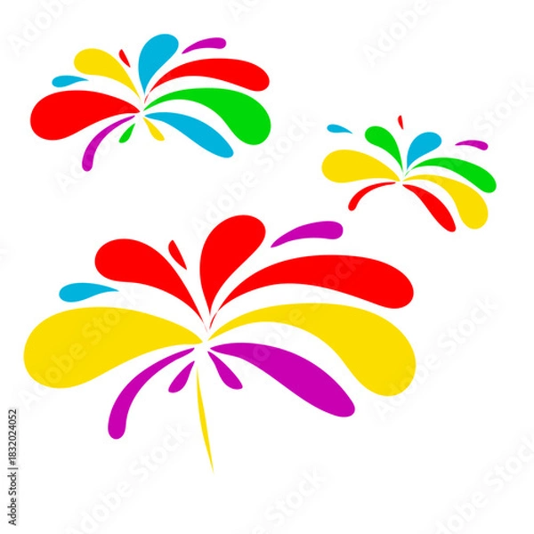 Fototapeta Colorful Fireworks Burst Vector Background for Celebration and Festival Design