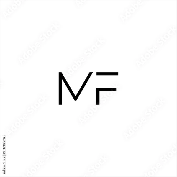 Fototapeta simple letter MF initial logo icon vector template