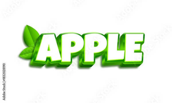 Obraz Apple text on transparent background