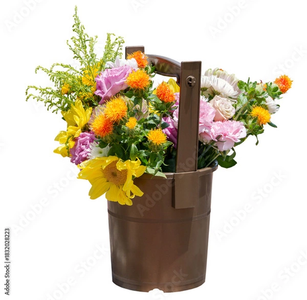 Obraz お墓に供える供花の入った手桶