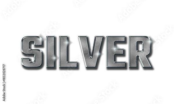 Obraz Silver text on transparent background
