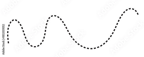 Fototapeta Black dotted line, isolated on transparent background