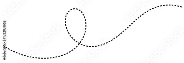 Fototapeta Black dotted line, isolated on transparent background