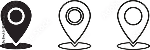 Fototapeta Location pin vector set different style symbol of place pointer sign navigation