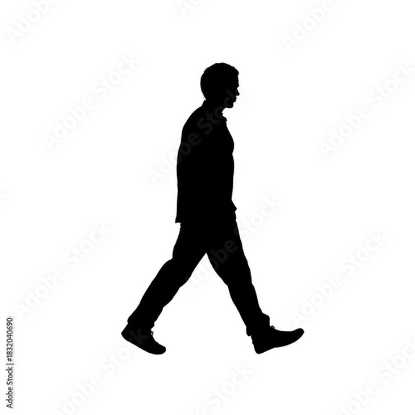 Obraz silhouette of a walking man - vector illustration