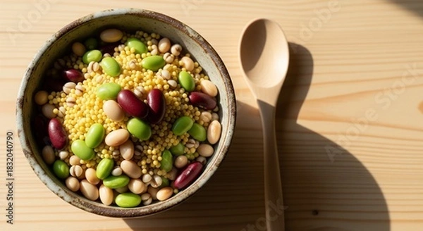 Fototapeta Nutritious Mixed Grain Rice Bowl for Optimal Health