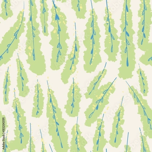 Obraz seamless background with green leaves