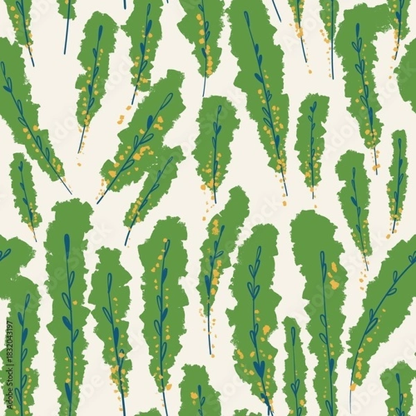 Obraz seamless pattern with green leaves