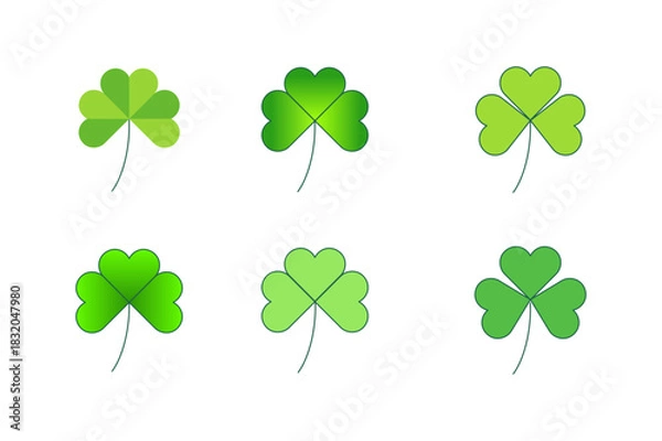 Fototapeta Cloverleaf icon set