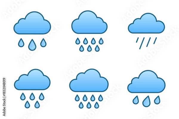 Fototapeta Cloud rain icon illustration
