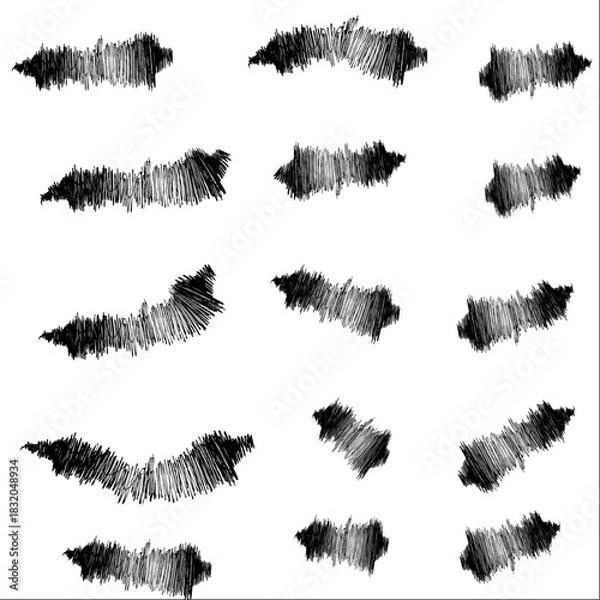 Obraz set of black ink brush vector