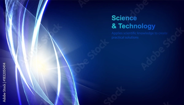 Obraz Blue flame background. Colorful smooth light lines background.