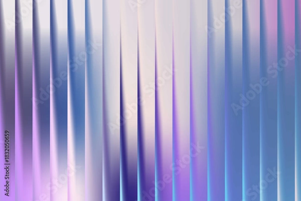 Fototapeta Iridescent vertical stripes create an ethereal light spectrum effect, a modern abstract background with soft holographic gradients