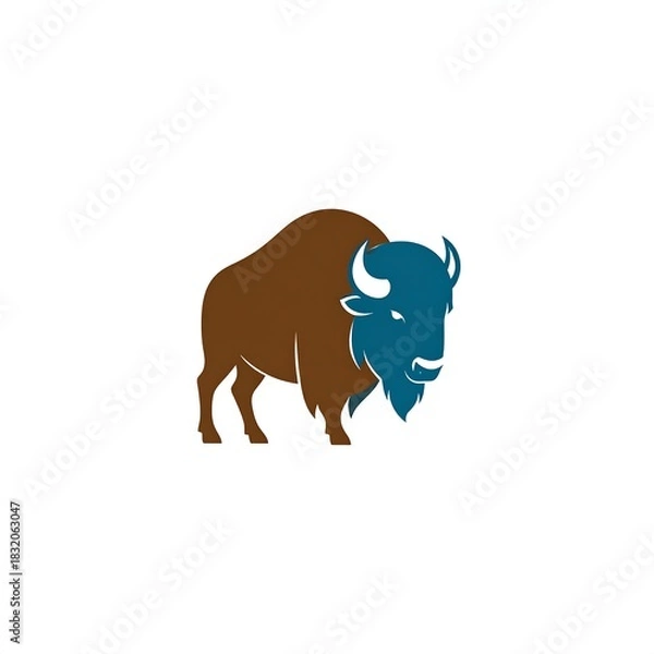 Obraz Majestic Bison Illustration - A Symbol of Strength and American Heritage.