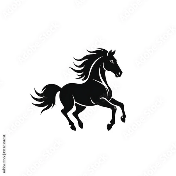 Obraz Majestic Black Stallion - A Powerful Symbol of Freedom and Grace.