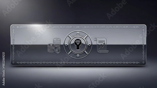 Obraz Sleek rectangular object with intricate design on a dark background