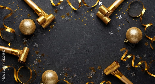 Obraz Festive celebration decorations with transparent background