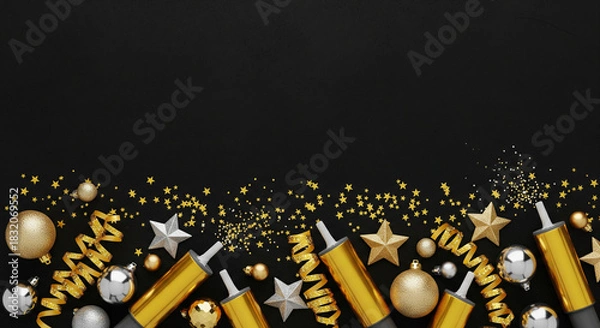 Obraz Festive celebration elements on transparent background