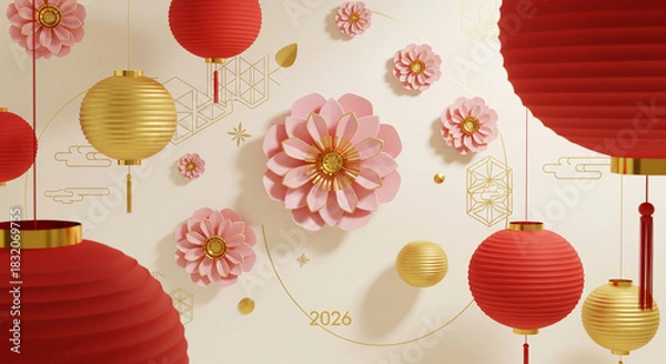 Obraz Festive decorations on transparent background