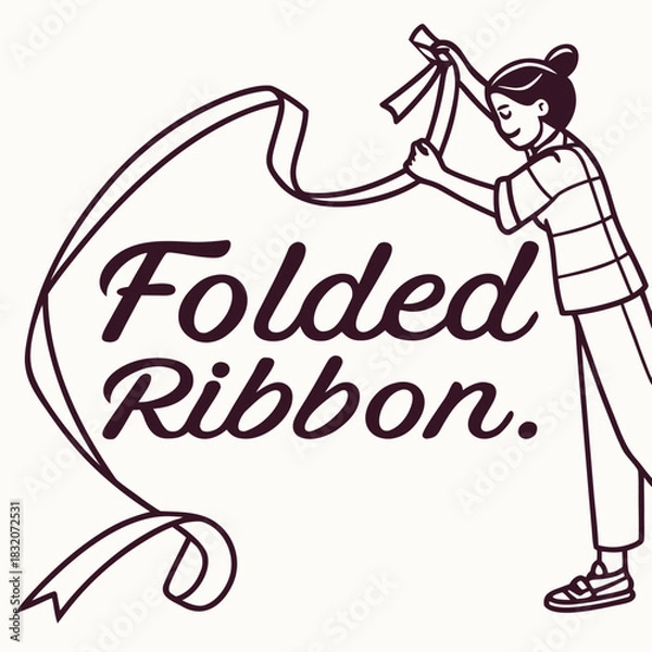 Obraz A woman tying a ribbon forming a heart shape artistic illustration