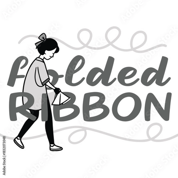 Obraz A stylized illustration of a woman with a cleaning tool and text