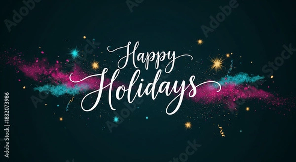 Fototapeta Happy holidays festive greeting