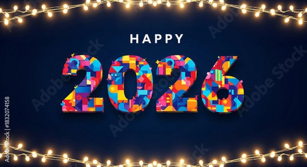 Fototapeta Happy new year 2026 greeting
