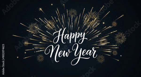 Fototapeta Happy new year fireworks display