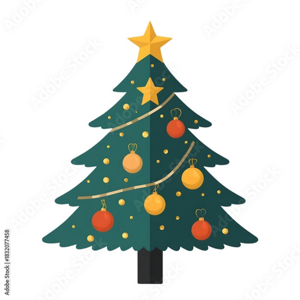 Obraz green christmas tree