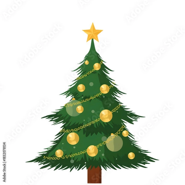Obraz christmas tree vector illustration