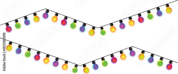 Obraz Seamless colorful lights on chain pattern on transparent background