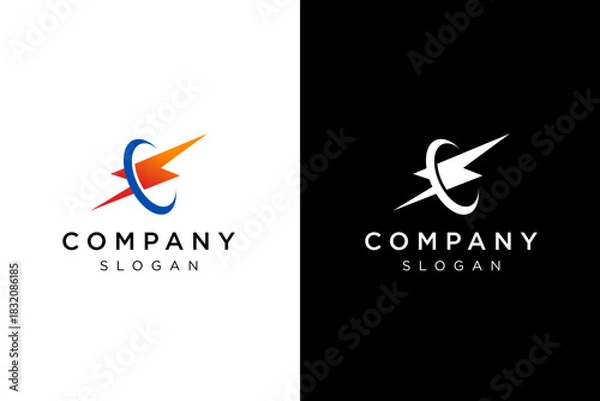 Fototapeta electric logo design split circle