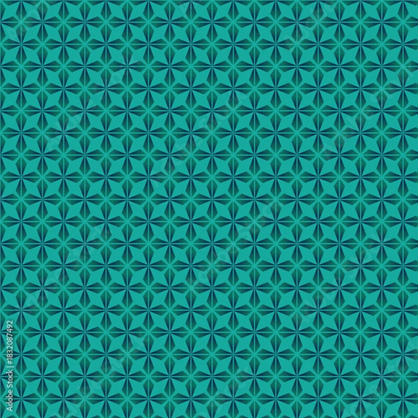 Obraz Teal Geometric Seamless Pattern with Abstract Repeating Shapes