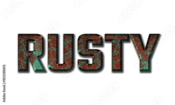 Obraz Rusty text on transparent background