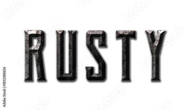 Obraz Rusty text on transparent background