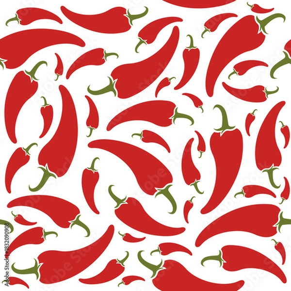 Obraz Chilli pepper seamless pattern design
