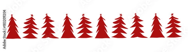 Fototapeta Christmas tree margin winter background, New Year digital illustration