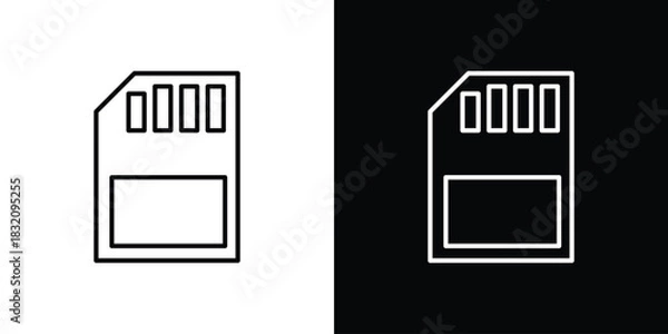 Fototapeta Memory card icon design element. Linear style vectors