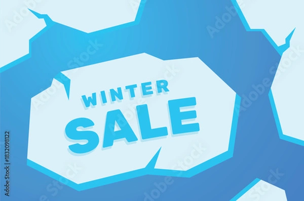 Obraz Winter Ice Background for Seasonal Sale and Promotion Banners